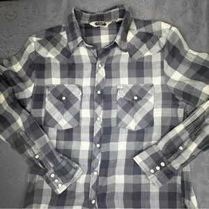 Salt Valley Western Pearl Snap Plaid Cotton Shirt M 40” Chest